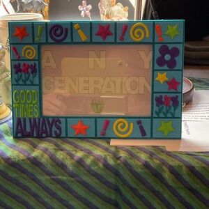 ELSA Teal Picture Frame with Multicolor Accents